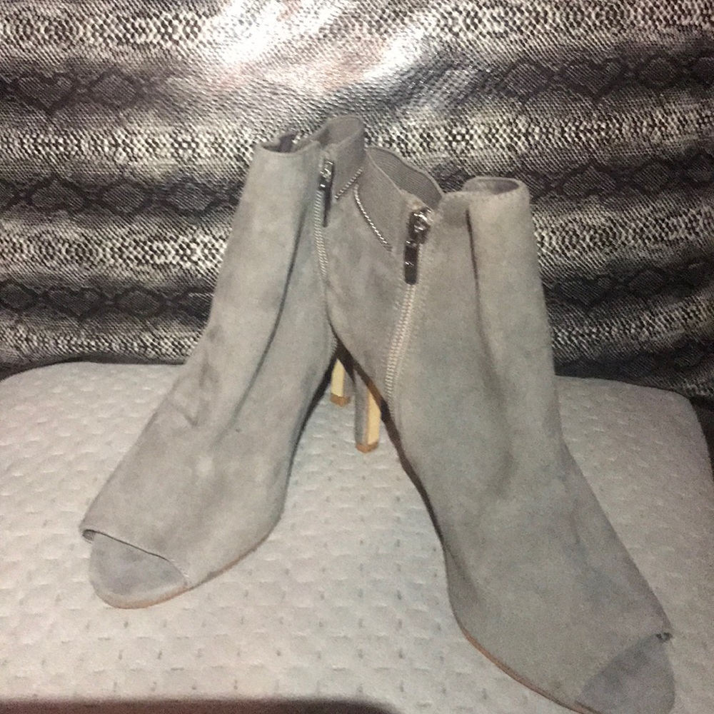 Marc Fisher Suede Peep-Toe Ankle Boot